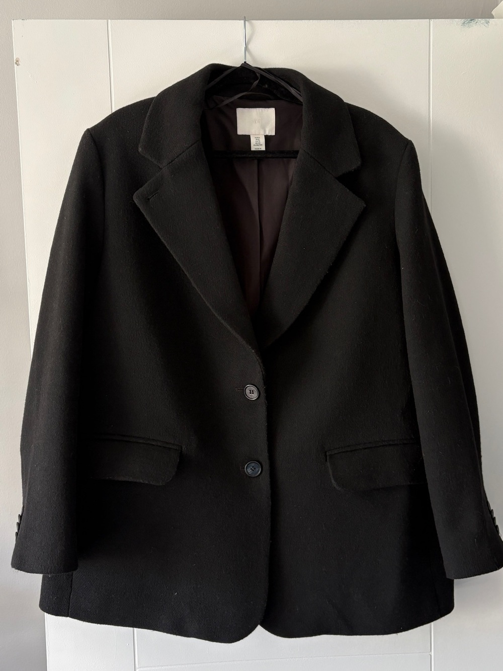 H&M Black Women's Single-Breasted Blazer Jacket